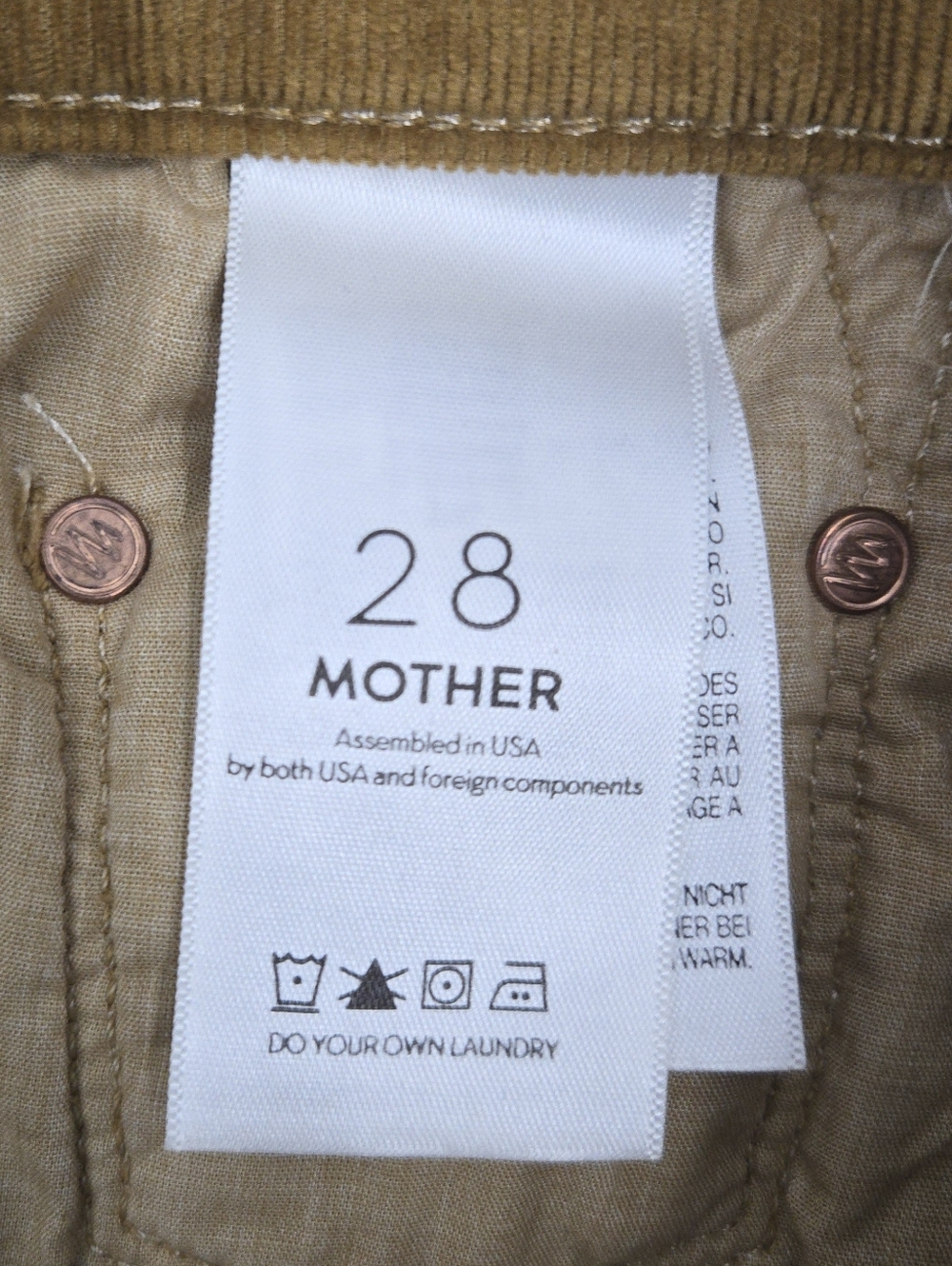 MOTHER Outsider Crop Corduroy Pants Hopscotch Brown - Picture 7 of 16